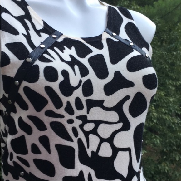 Boston Proper black and white spotted studded tank size S - Picture 2 of 6